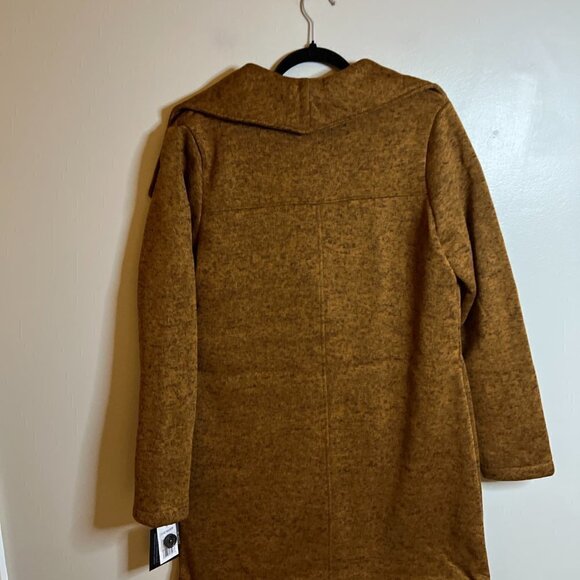 Steve Madden | Camel Heathered Open Fleece Coat - Size L - Picture 5 of 5